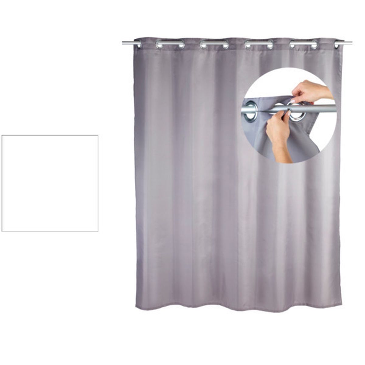 WENKO Anti-Schimmel Duschvorhang, Textil (Polyester), 180 x 200 cm, waschbar Produktabbildung 6