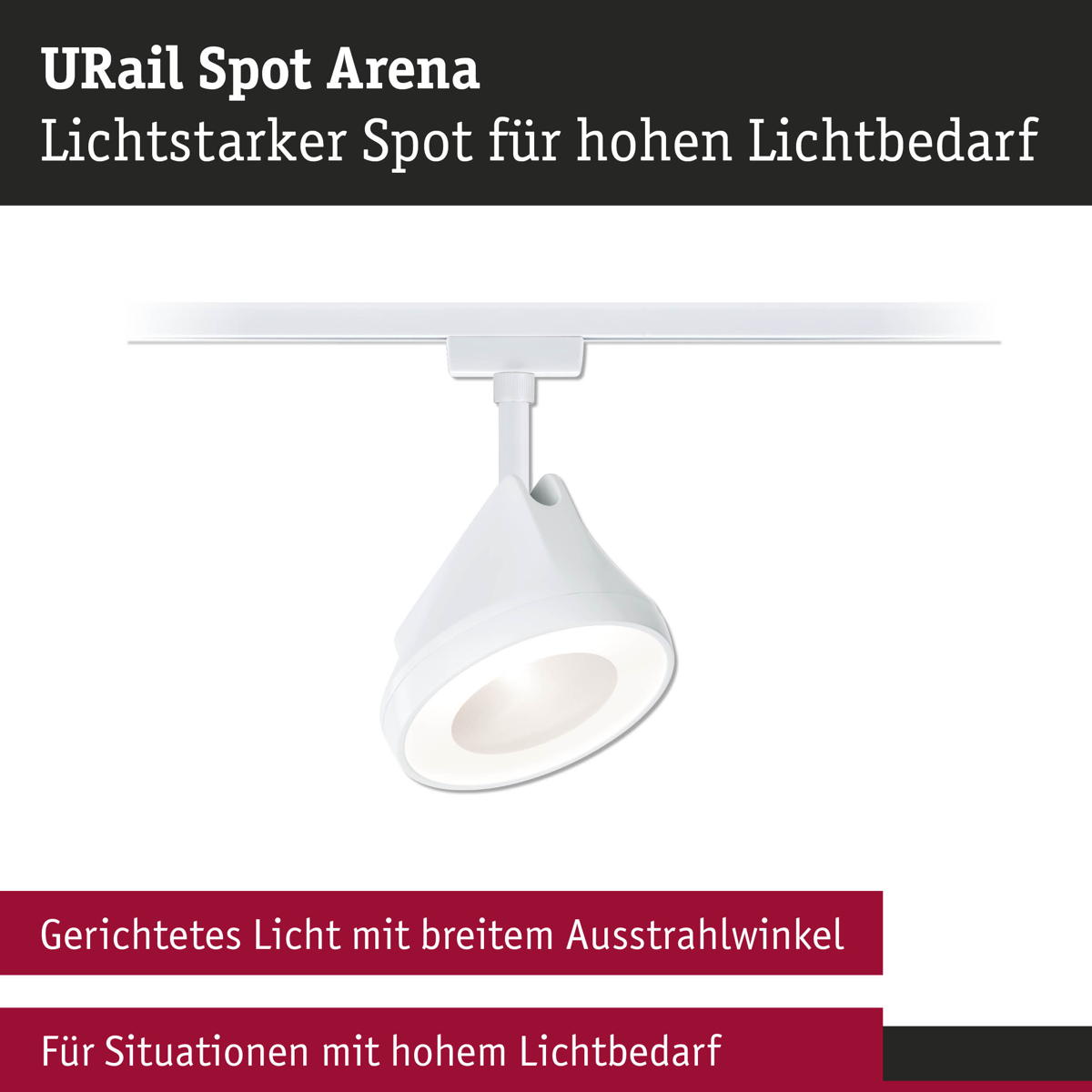 Paulmann URail LED Spot Arena in Signalweiß 15W 850lm 2700K Produktabbildung 9