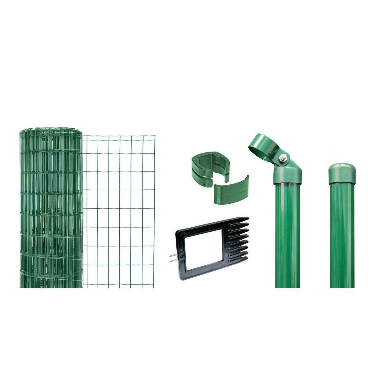 Alberts Zaunset Fix-Clip Pro zum Einbetonieren, Grün, 102 cm hoch, 10 m lang Produktabbildung