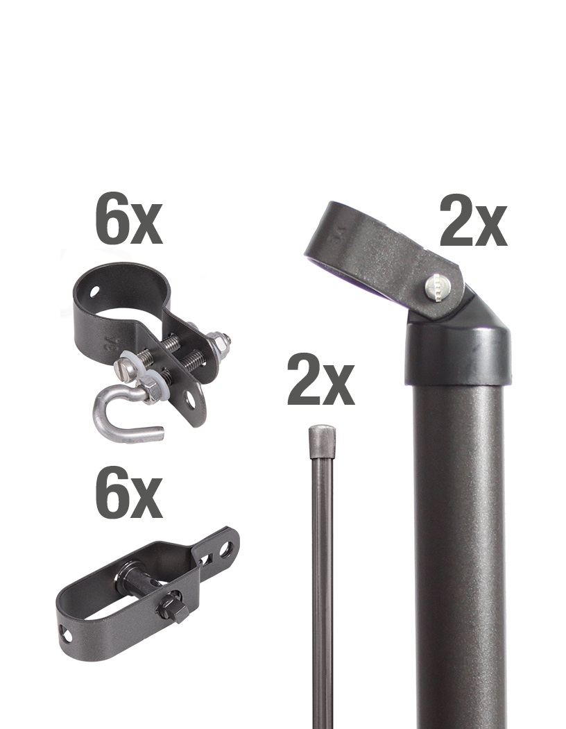 Alberts Zauneck-Set zum Einbetonieren in Anthrazit metallic, für Zaunhöhe 1,5 m, Maschendraht Zaun Produktabbildung