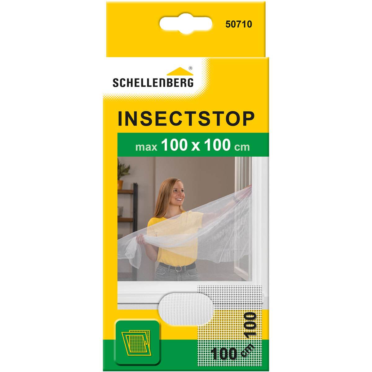 Schellenberg Fliegengitter für Fenster, Polyester, zuschneidbar, waschbar, 100 x 100 cm, Weiß, 1 Stk Produktabbildung