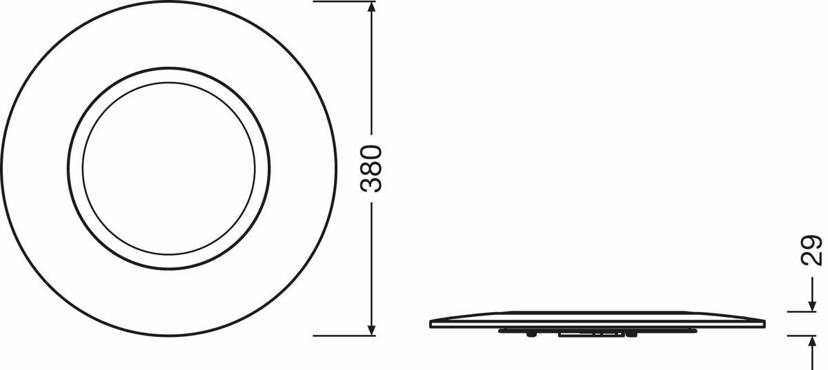 Osram LED Deckenleuchte Flat Slim Design, Ø 38 cm, 20W, 1200 lm, 2700 K, IP20 Produktabbildung 3
