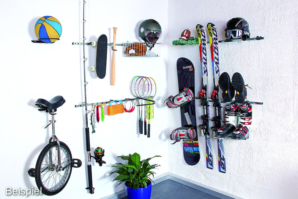 Alberts Skihalter, Blau verzinkt, Haken für Skier zur Wandbefestigung Produktabbildung 2