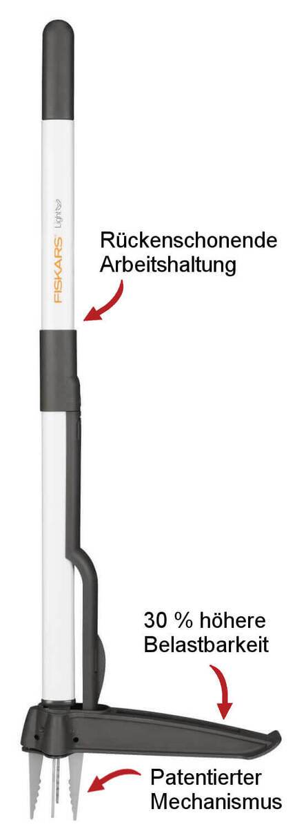 Fiskars Light Unkrautstecher Unkrautjäter, Unkrautentferner, Löwenzahnstecher Produktabbildung 2