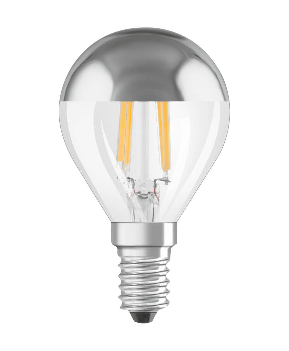 Osram LED Retrofit CLASSIC P 34, 4W = 34W, 380 lm, E14, Warmweiß (2700 K), mit Spiegel-Kolbenkrone Produktabbildung 1