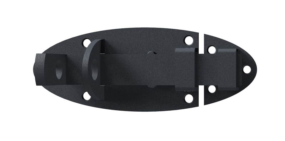 Alberts Schlossriegel Ovado,grau,90x44 mm, Tor-Riegel, oval, Gartentor-Verschluss Produktabbildung 1