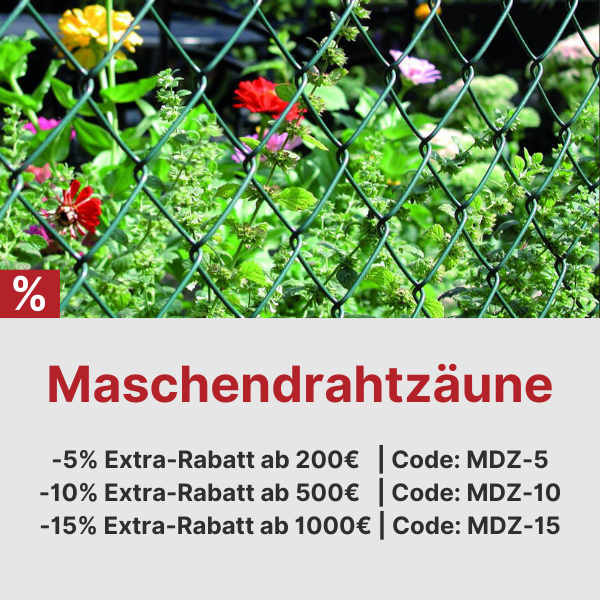 Bis zu 15% Rabatt auf Maschendrahtzäune
