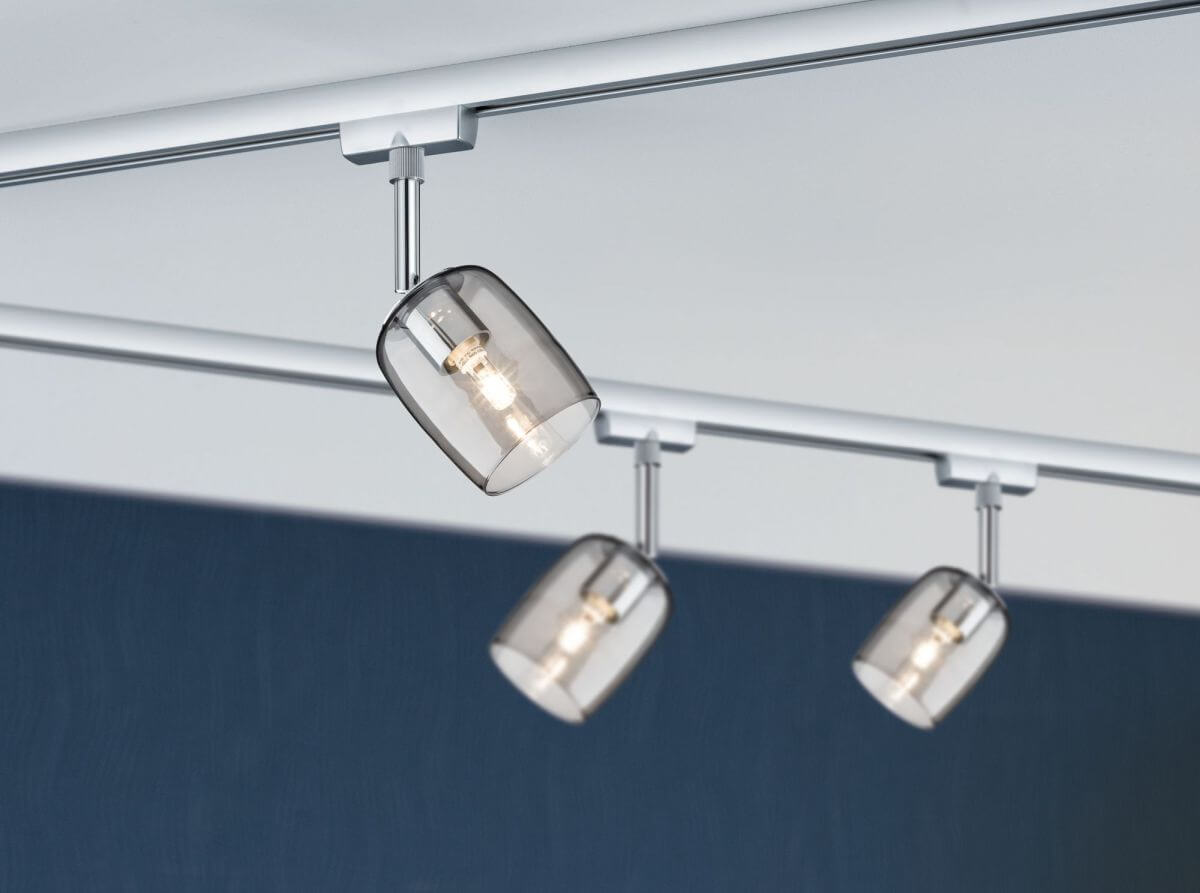 Paulmann URail Set Blossom, 4 x max 10W, G9, 2m Schiene, 4 Spots, 230V Schienensystem, Rauchglas Produktabbildung 3