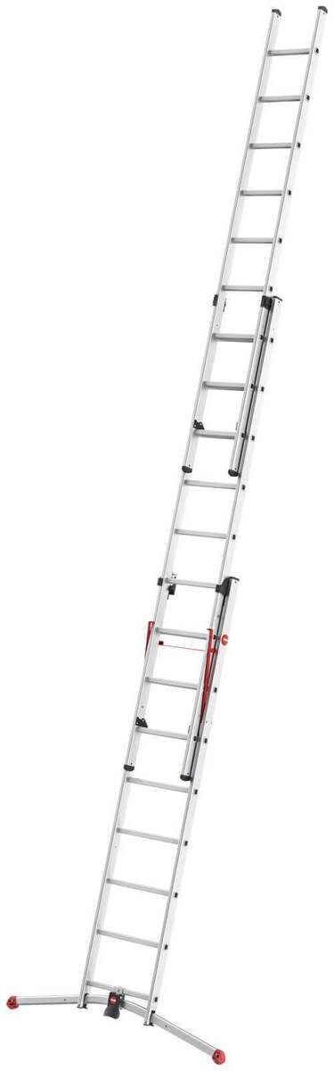 Hailo 2A-Ware ProfiLOT Aluminium-Teleskopleiter, gratis Einhängetritt, Kombi-Leiter 2x9 + 1x8 Stufen Produktabbildung 2