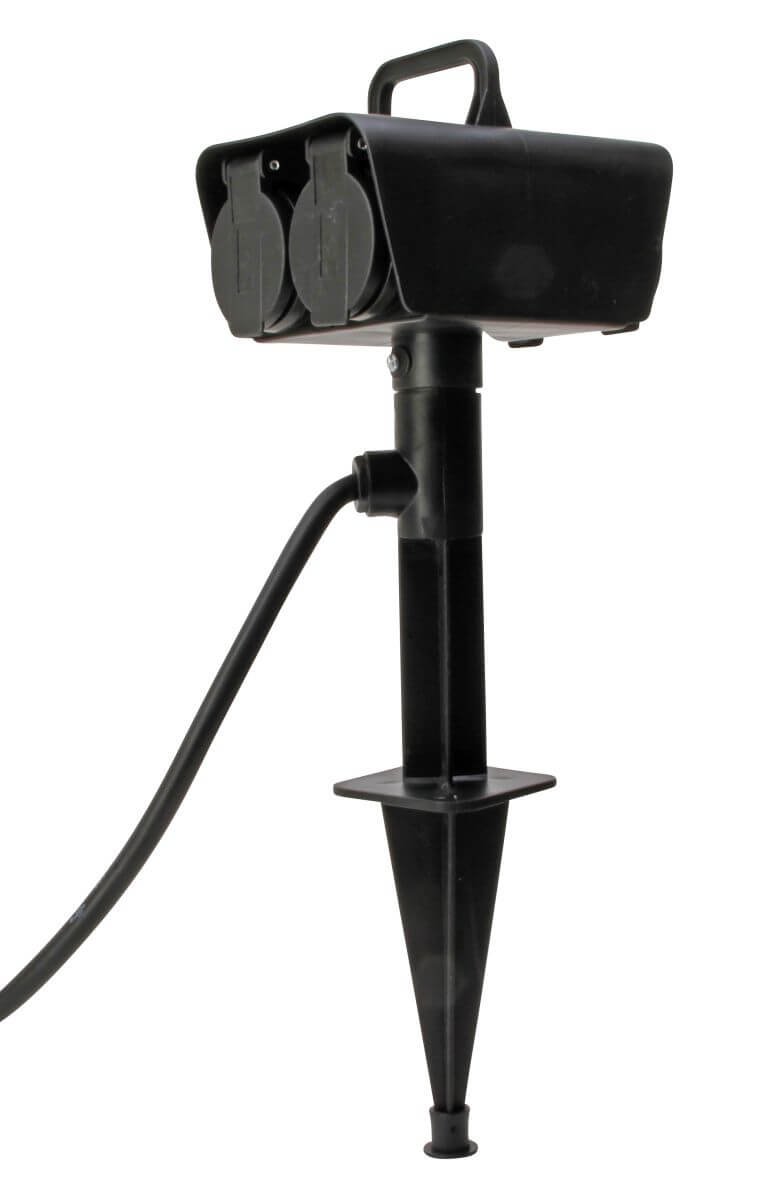 Kopp Gartenspieß mit 4 Schutzkontaktsteckdosen, IP44, 5m Zuleitung, Gartensteckdose mit Erdspieß Produktabbildung 1