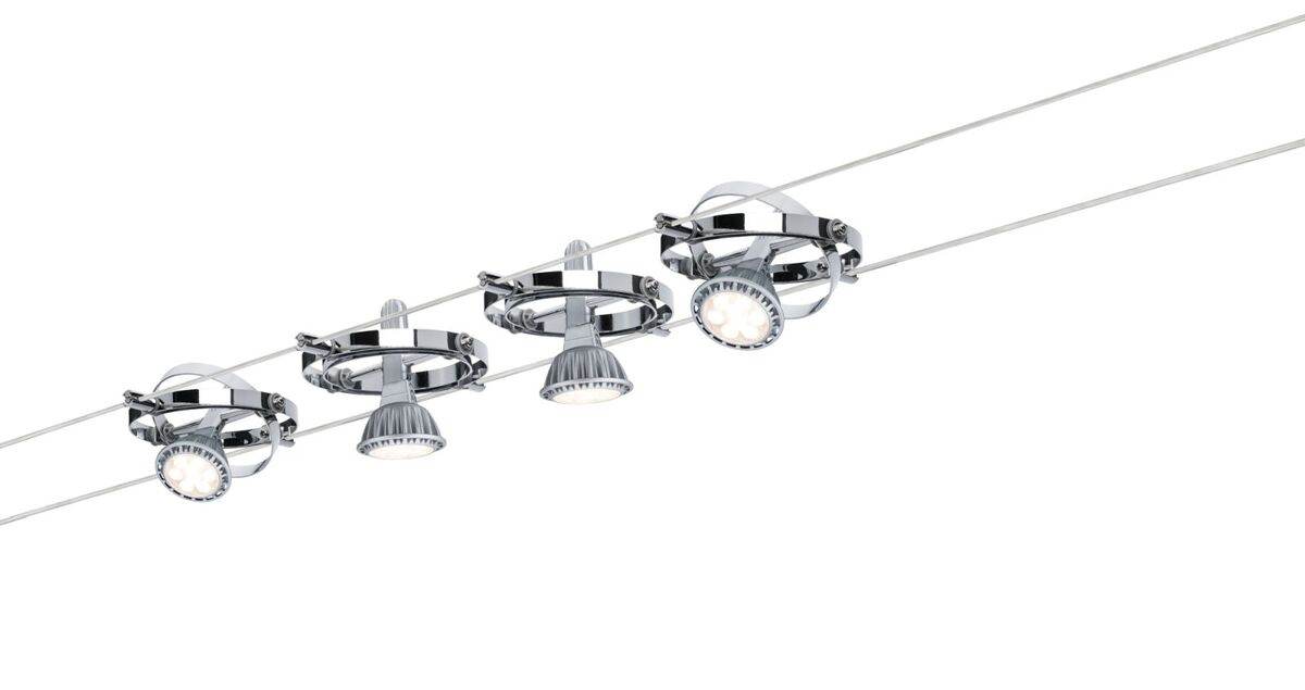 Paulmann Seilsystem-Set Cardan | Deckenleuchte mit 4 Spots ohne Leuchtmittel | max. 10W, GU5,3 Produktabbildung 4