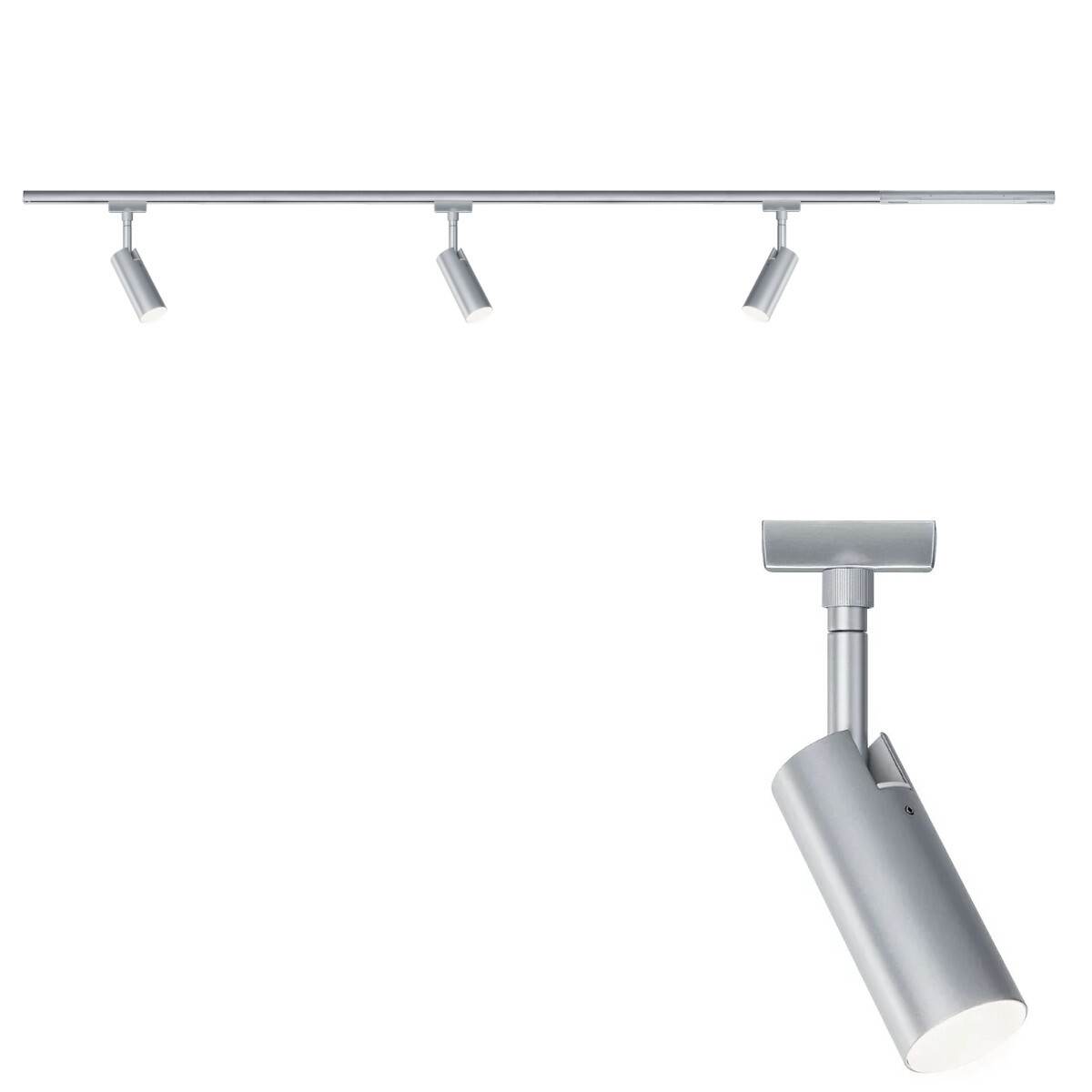 Paulmann URail Set Tubo mit 3 LED Spots und 1 m Schiene, 230 V Schienensystem, 3000 K Warmweiß Produktabbildung