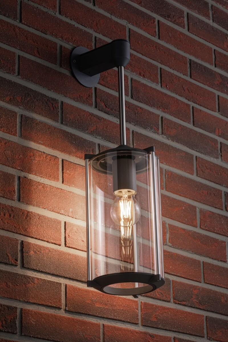 Paulmann Wandleuchte House Klassik, E27, max 60 W, IP44 spritzwassergeschützt, Klarglas | Grau, lang Produktabbildung 5