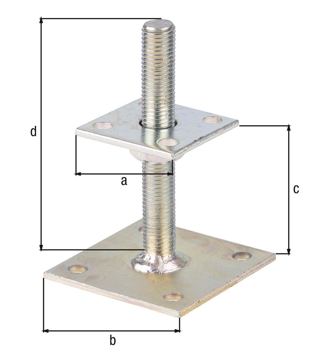 Alberts I-Pfostenträger, Stahl, galvanisch verzinkt, zum Aufschrauben, 5 mm, 70 mm Breit Produktabbildung 2