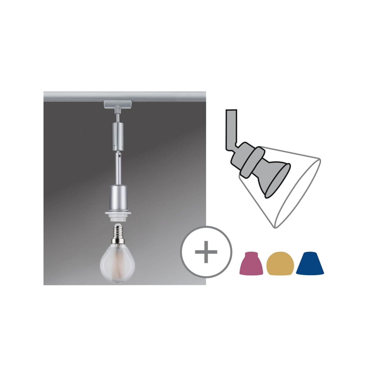 Paulmann URail DecoSystems Pendel, E14, max 20 W, Ø 44 mm, Chrom matt Produktabbildung