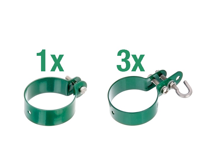 Alberts Zaunanschluss-Set für Wellengittertore, Einseitige Befestigung, Grün, Ø 60mm, Höhe 80-175cm Produktabbildung 1