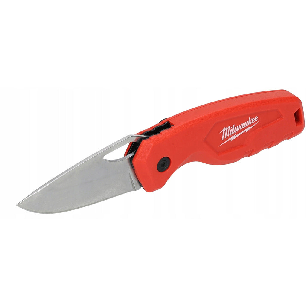 Milwaukee Klappmesser, kompakt, rostfreier Stahl, sicheres Klappmesser, rote Klinge, für präzise Schnitte Produktabbildung