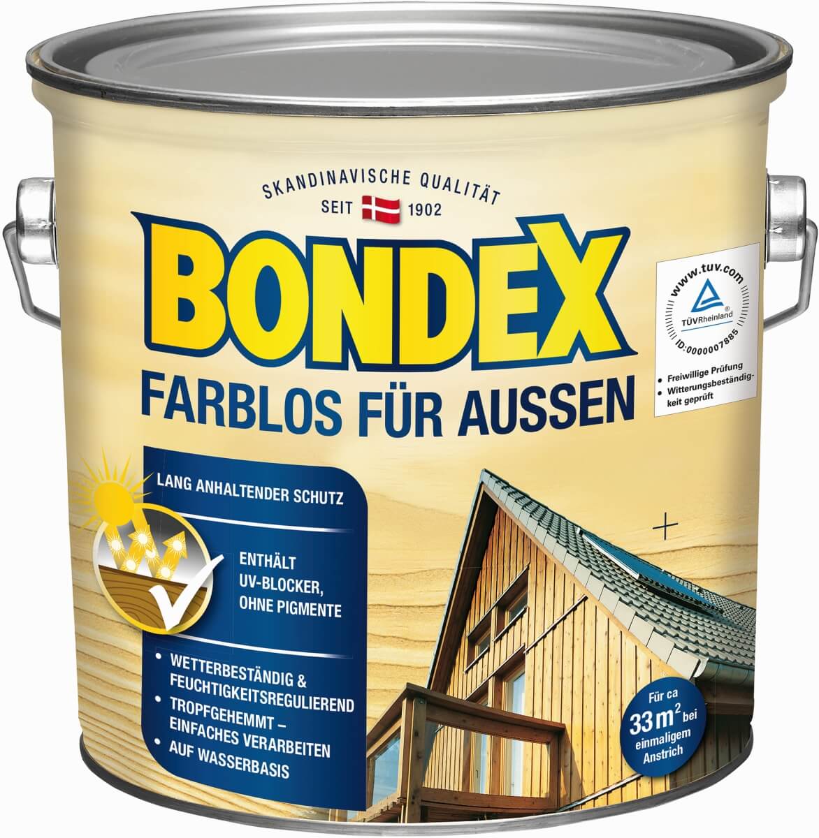 BONDEX Farblos für Außen, 0,75 l, witterungsbeständig, feuchtigkeitsregulierend, UV-Schutz Produktabbildung