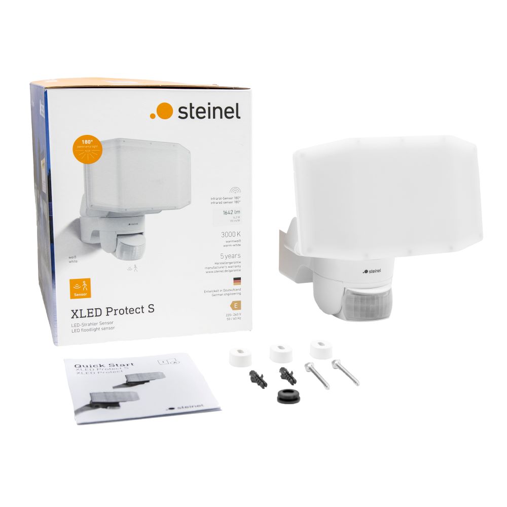 Steinel LED Strahler XLED Protect S mit 180° Bewegungsmelder, Weiß, Panorama-Licht, 14,3 W, 3000 K Produktabbildung 4