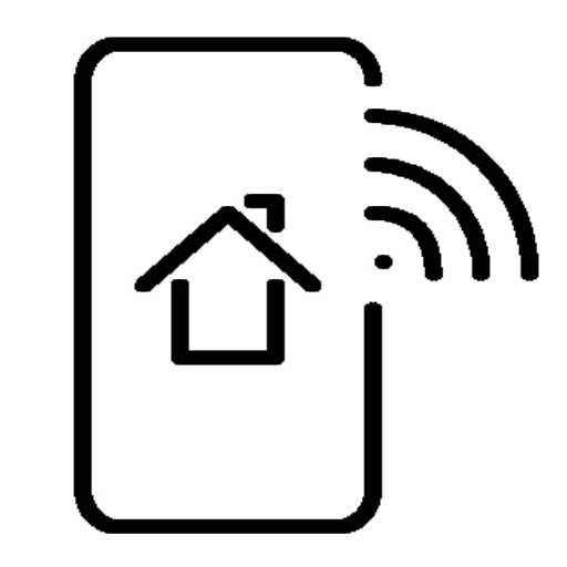 Smartphone mit Haus- und WLAN-Symbol