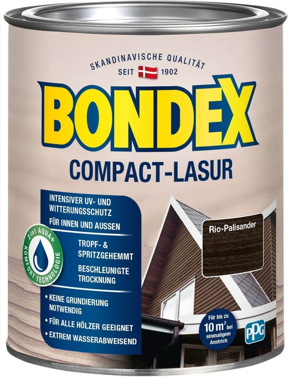 BONDEX Compact-Lasur, 0,75 l, keine Grundierung notwendig, extrem wasserabweisend, Rio Palisander Produktabbildung