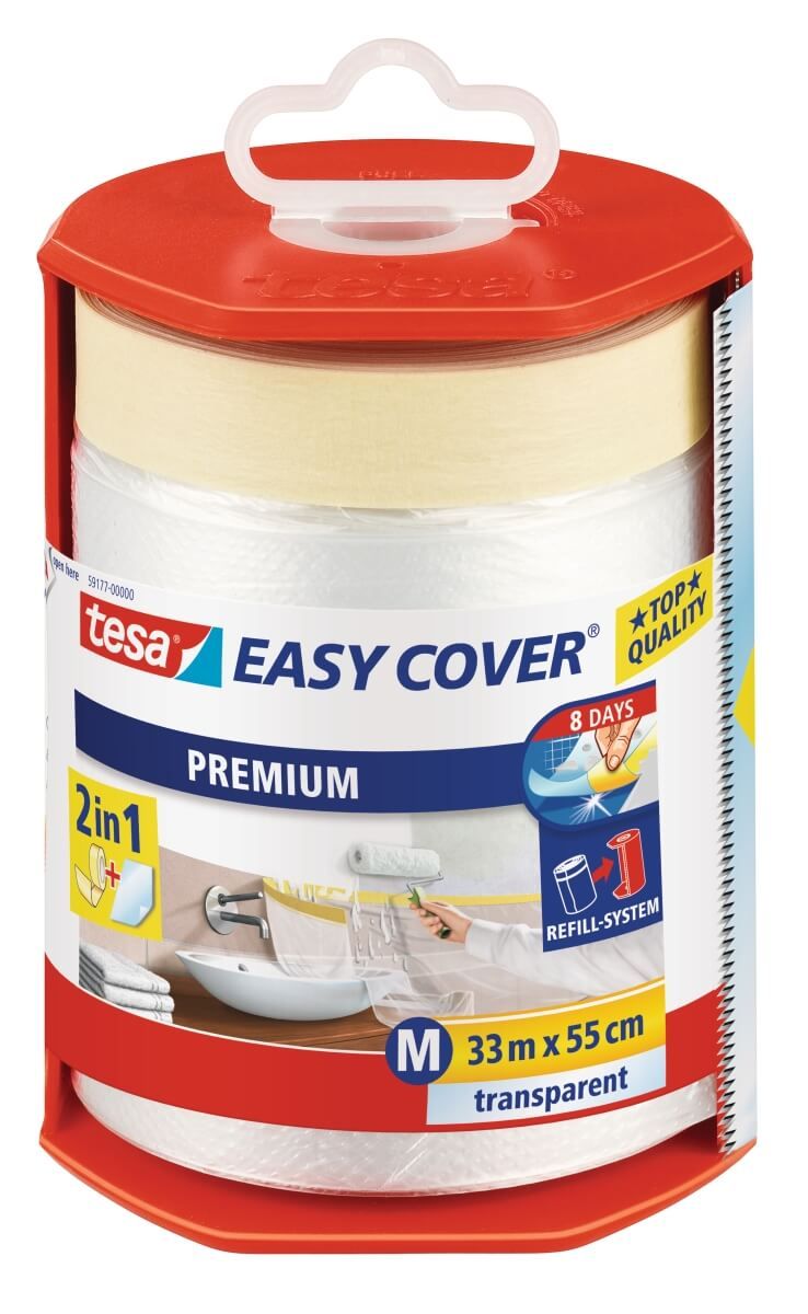 tesa Easy Cover® Premium Abdeckfolie im Abroller, 33 m x 550 mm Produktabbildung