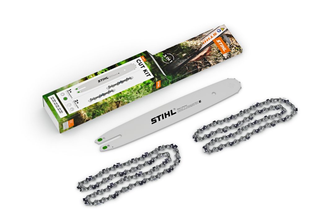 STIHL Schneidgarnituren Set Cut Kit 4 für Motorsäge,2x Sägekette & 1x Kettensägen Schiene 35cm  Produktabbildung