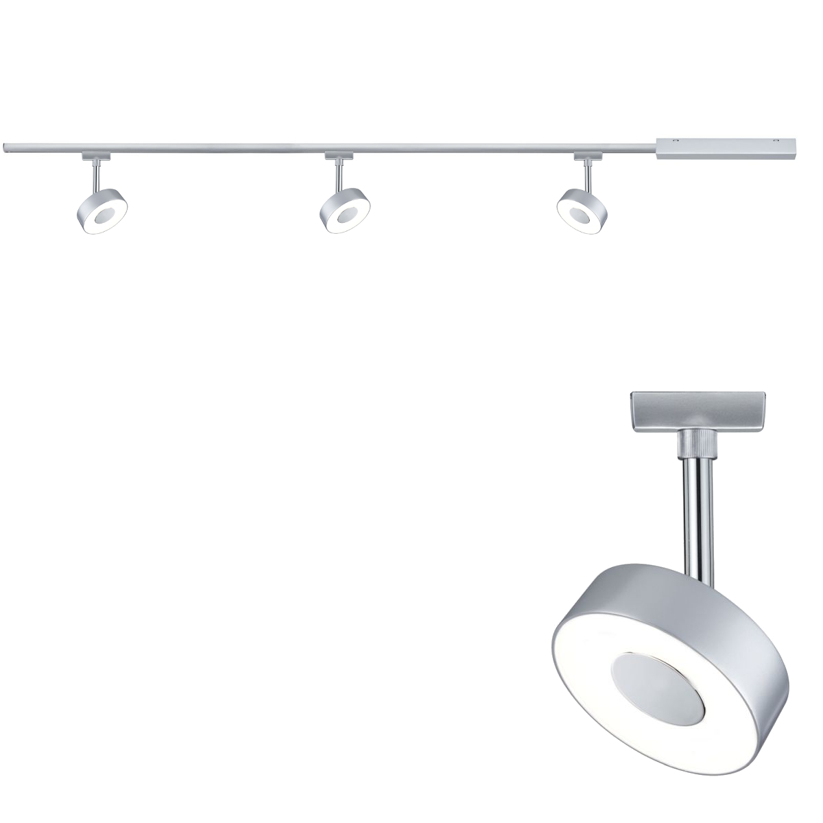 Paulmann URail Set Circle mit 3 LED Spots und 1 m Schiene, 230 V Schienensystem, 2700 K Warmweiß Produktabbildung 1