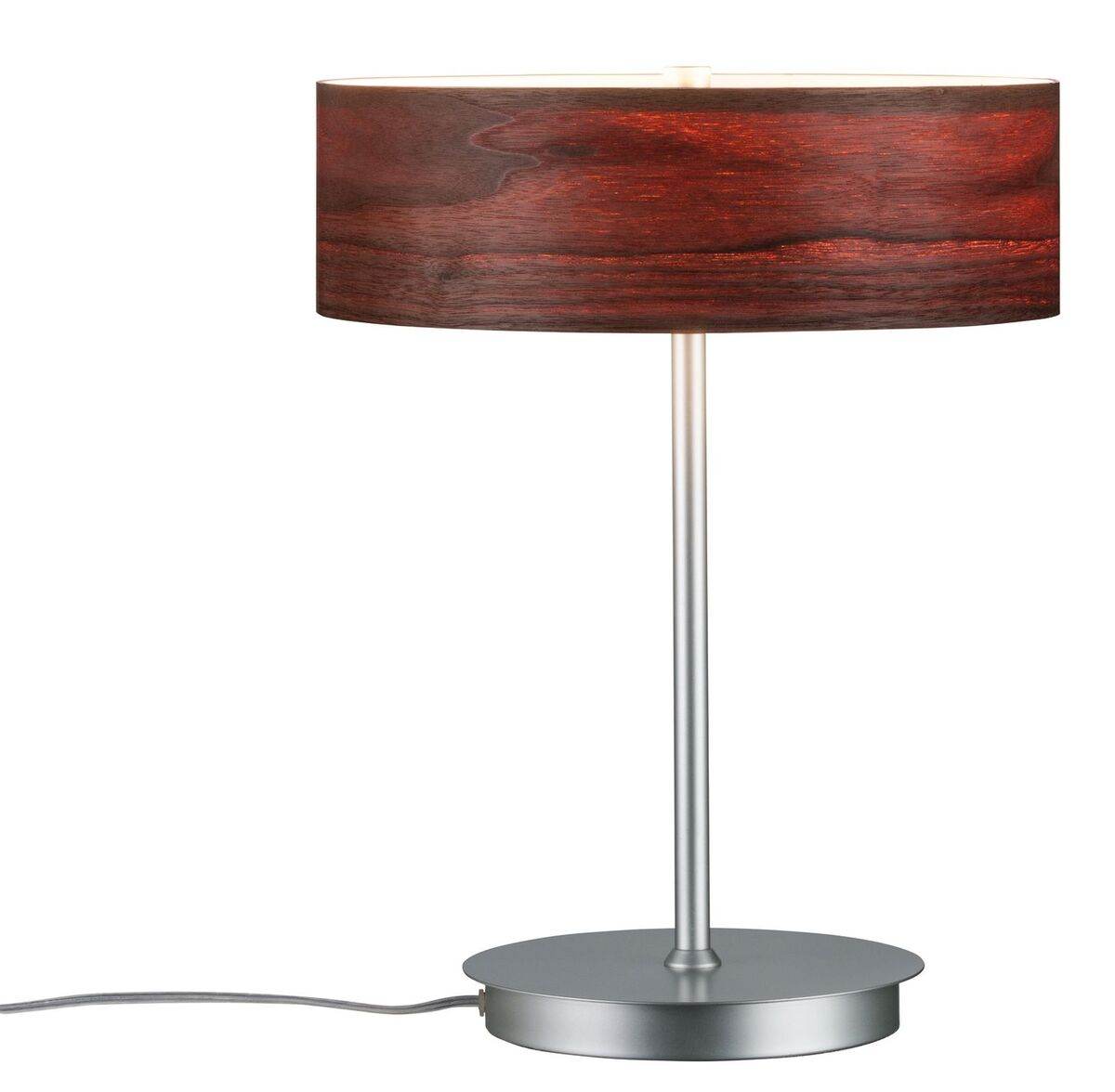 Paulmann Tischleuchte Neordic Liska 2-flammig Holz dunkel/Chrom matt ohne Leuchtmittel, max. 20W E27 Produktabbildung 1