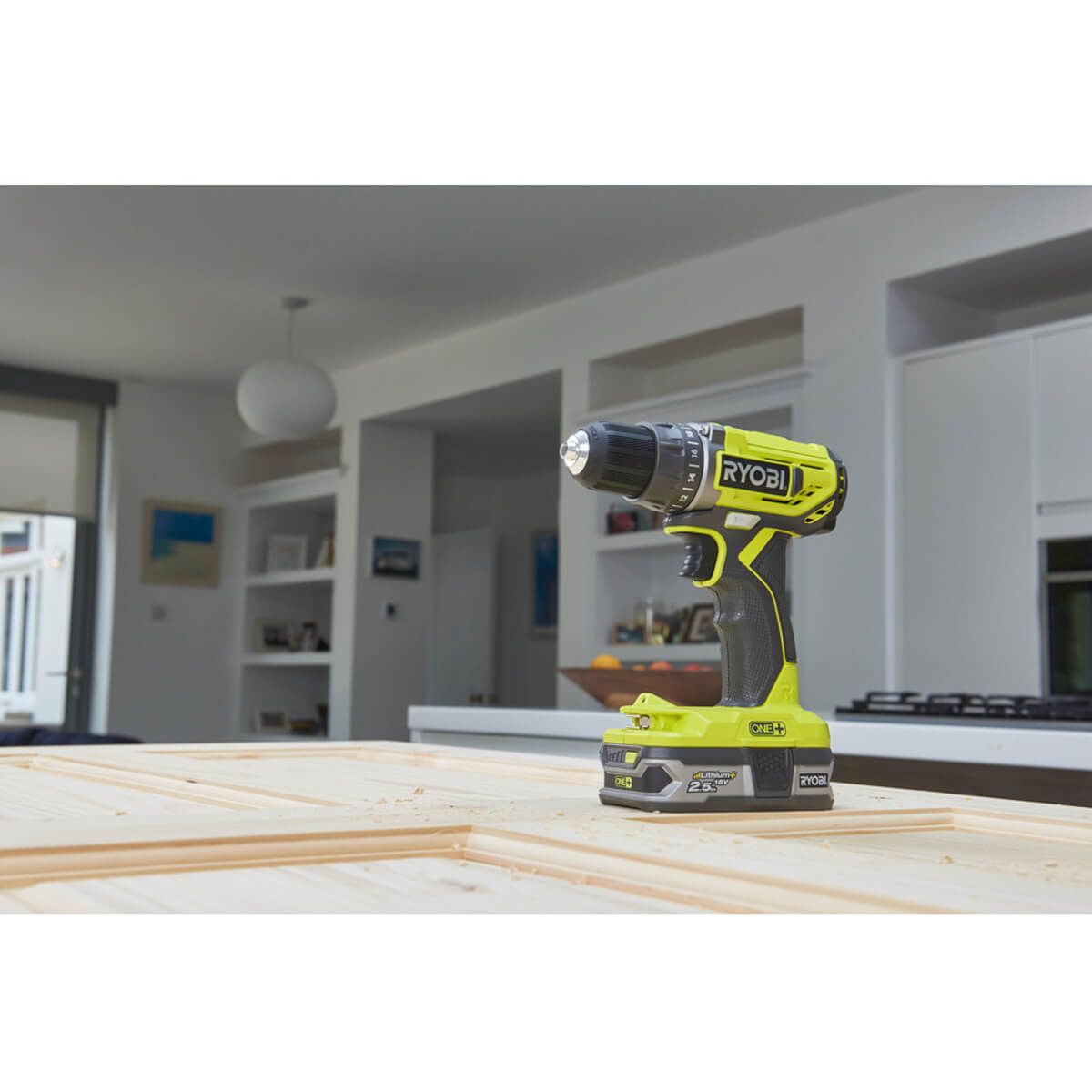 RYOBI  Akku-Bohrschrauber R18DD2-0, 18 V, LED-Beleuchtung + 4,0 Ah Akku + Ladegerät + 1,5 Ah Akku Produktabbildung 2