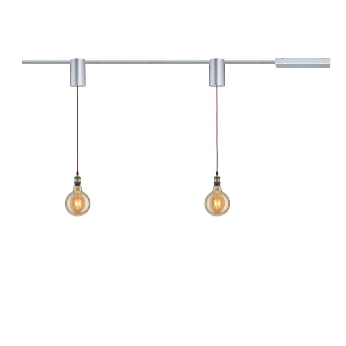 Paulmann URail Set Retro LED Pendel Rot, Chrom matt, Schienensystem 1 m inkl Retro LED, Dimmbar Produktabbildung 1