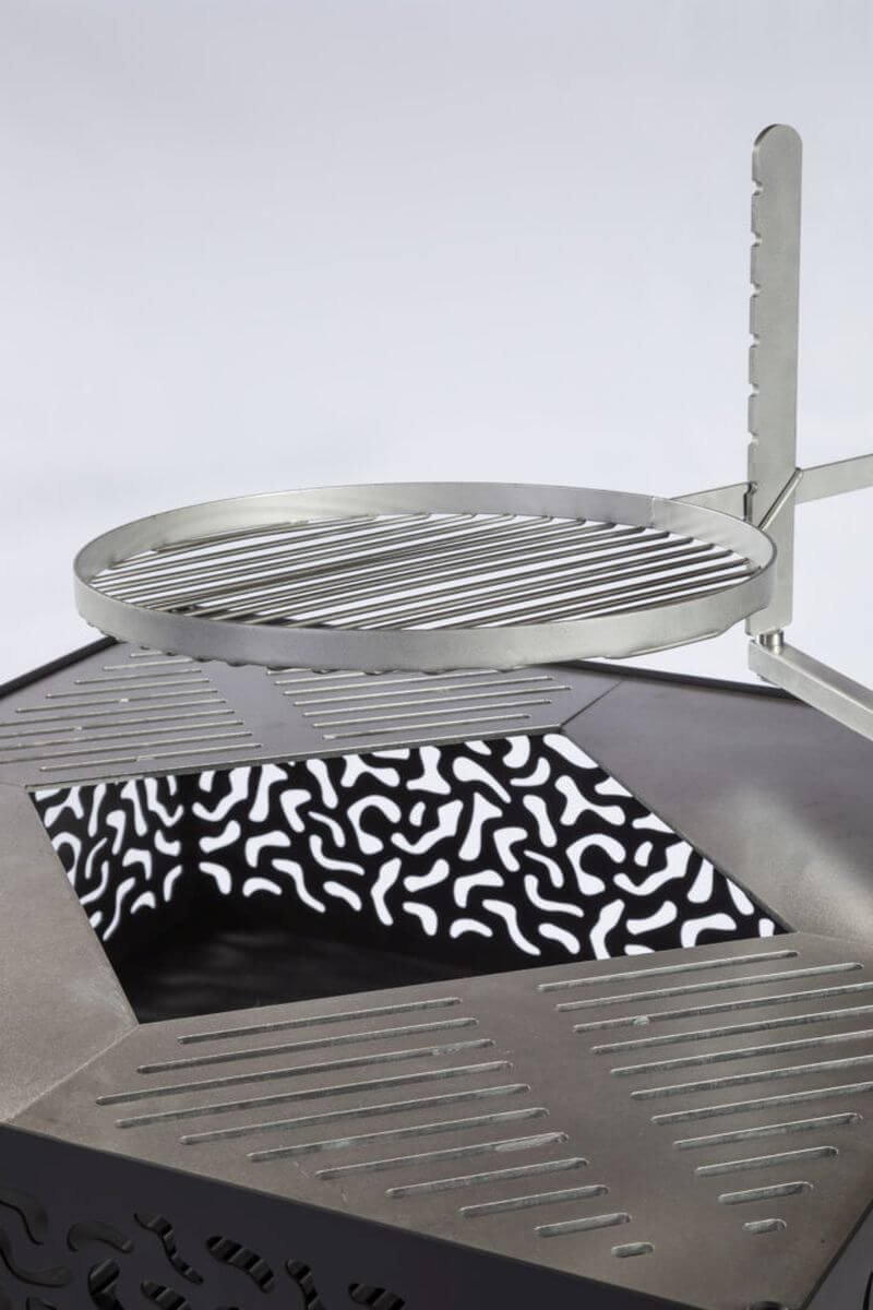 Feu du Jardin Gartenfeuer Cube 1000 inkl Rost, schwenkbarem Grillarm und Deckel in schwarz Produktabbildung 3