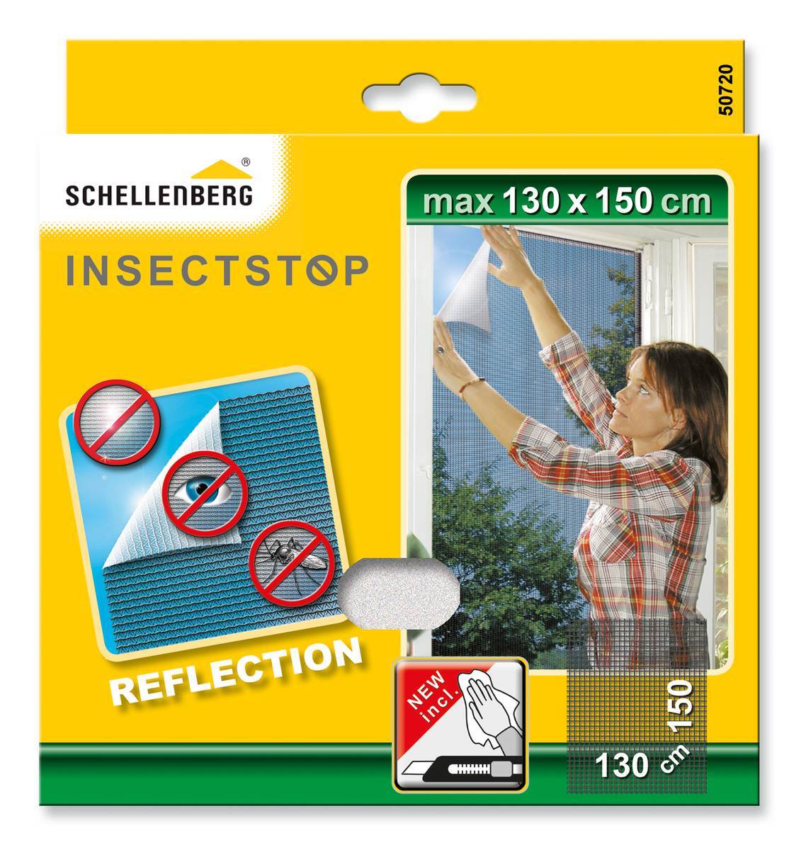 Schellenberg REFLECTION Fliegengitter zum Zuschneiden | Reflektierend 130 x 150 cm Produktabbildung 6