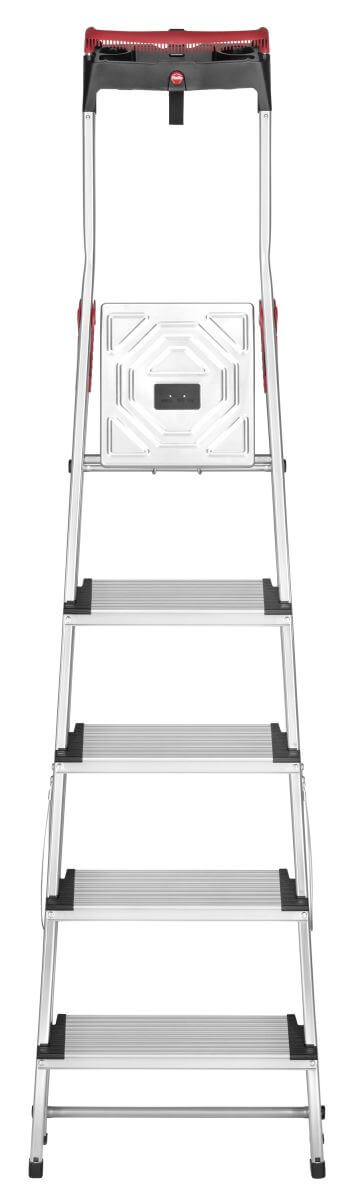 Hailo L85 ComfortLine Alu-Haushaltsleiter, Sicherheitsleiter mit 5 Stufen & ausziehbarem Haltebügel Produktabbildung 2