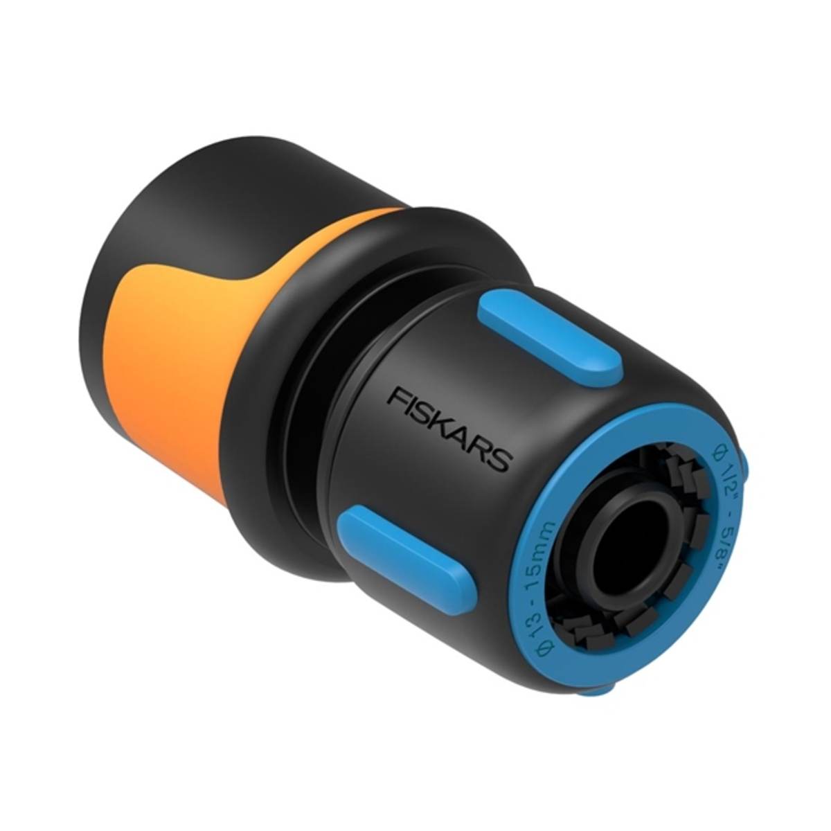 Fiskars Schlauchanschluss FLOW Ø 13 - 15 mm 1|2 - 5|8", Schlauchverbinder, Snap-On|Off & SoftGrip Produktabbildung 1