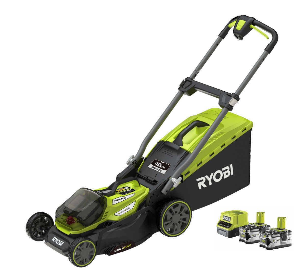 RYOBI Akku Rasenmäher ONE+ 18 V, Mulchmäher inkl 2x 4,0 Ah Akku & Ladegerät, RY18LMX40A-240 Produktabbildung