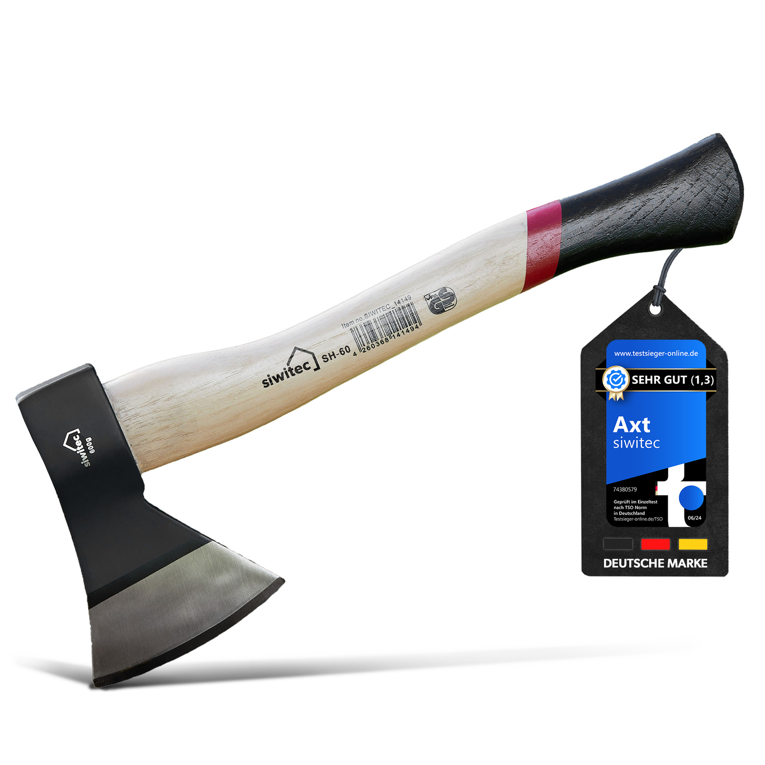 siwitec Holzaxt SH-60, 600 Gramm Kopfgewicht Produktabbildung