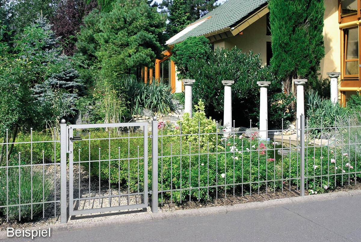 Alberts Zaun-Erweiterung Madrid, H: 495 mm L: 2 m, feuerverzinkt, zum Einbetonieren, Zaun-Set Produktabbildung 2