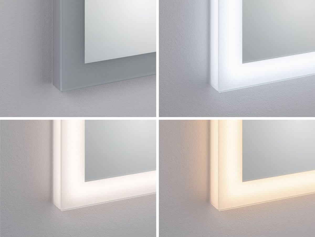 Paulmann HomeSpa LED Leuchtspiegel Mirra eckig mit Heizfunktion, IP44, 22W, 1600 lm, 2700 - 6500 K Produktabbildung 4