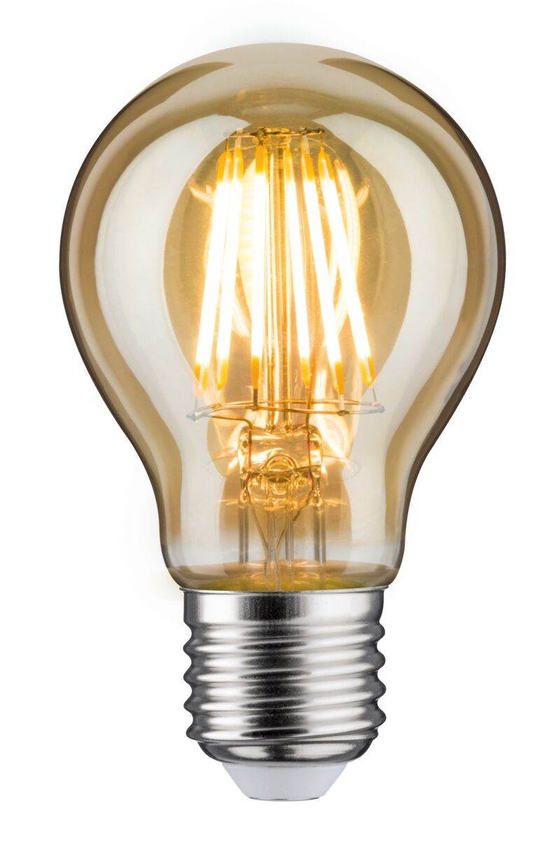 Paulmann LED Vintage-Allgebrauchslampe 6W = 42W, 500 lm, E27, Gold, Goldlicht (1700 K), dimmbar Produktabbildung 1