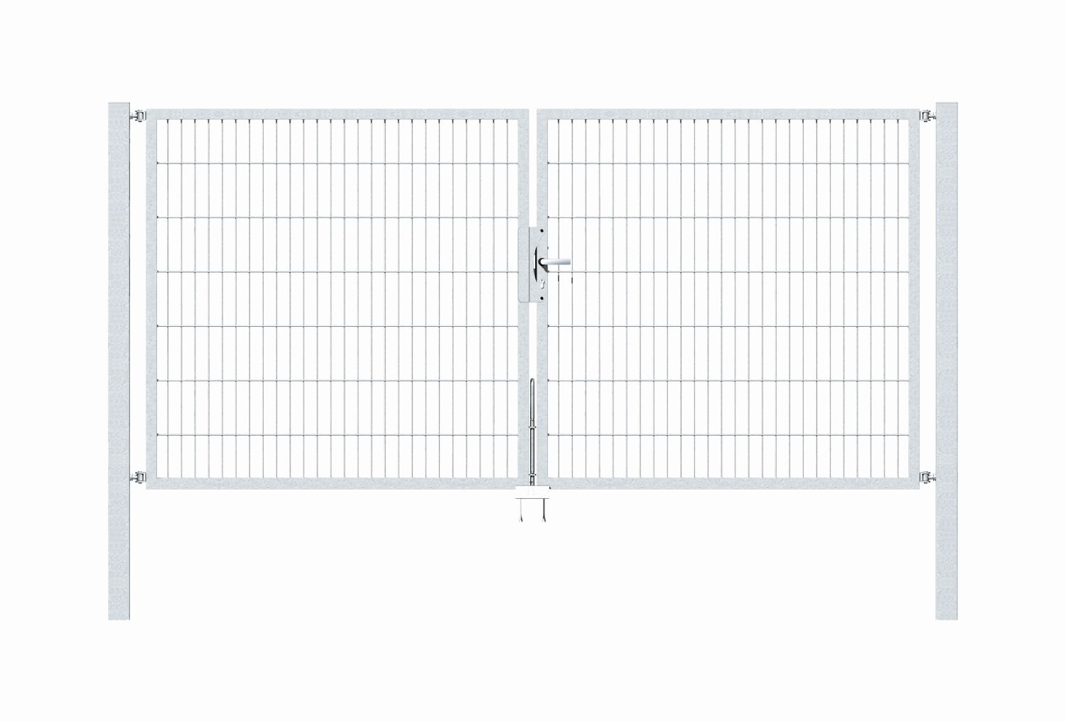 Alberts Stabgitter-Doppeltor feuerverzinkt, 300 x 140 cm, Pfosten 80 x 80 mm, robust, sicher Produktabbildung