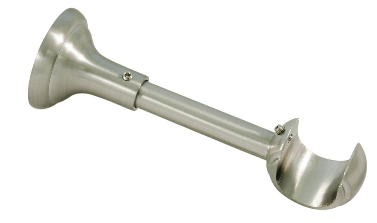 Gardinia Windsor Wandträger Rustikal für Ø25 mm Gardinenstange, 1-läufig, offen, Edelstahl Optik Produktabbildung