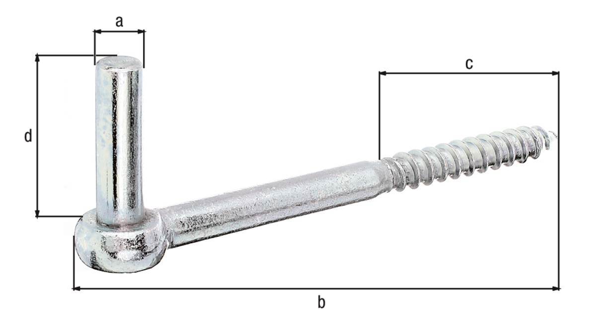 Alberts Kloben zum Einschrauben, galvanisch verzinkt, Ø 13 mm, Länge 165 mm, Gewindelänge 70 mm Produktabbildung 2