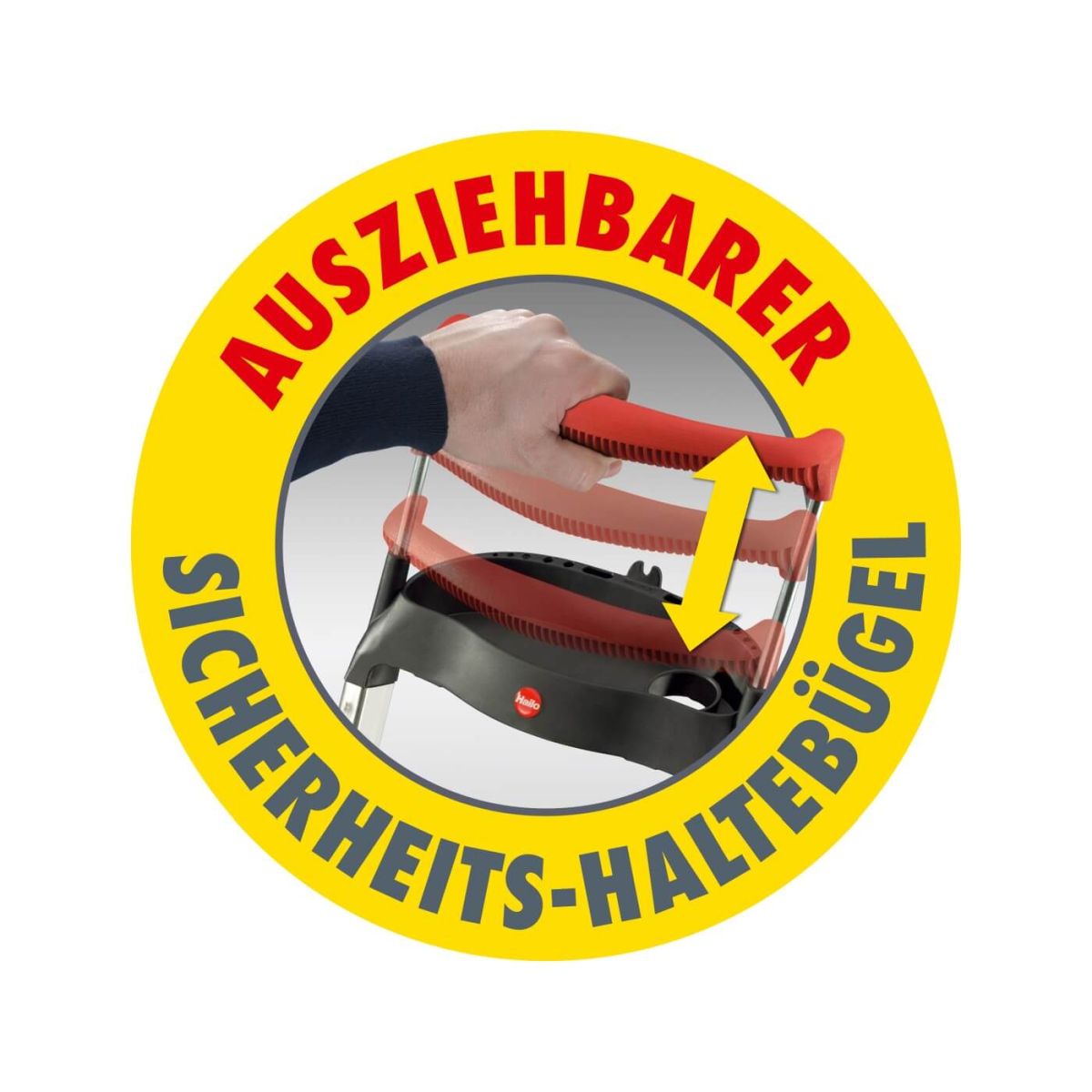 Hailo L85 ComfortLine Alu-Haushaltsleiter, Sicherheitsleiter mit 5 Stufen & ausziehbarem Haltebügel Produktabbildung 5