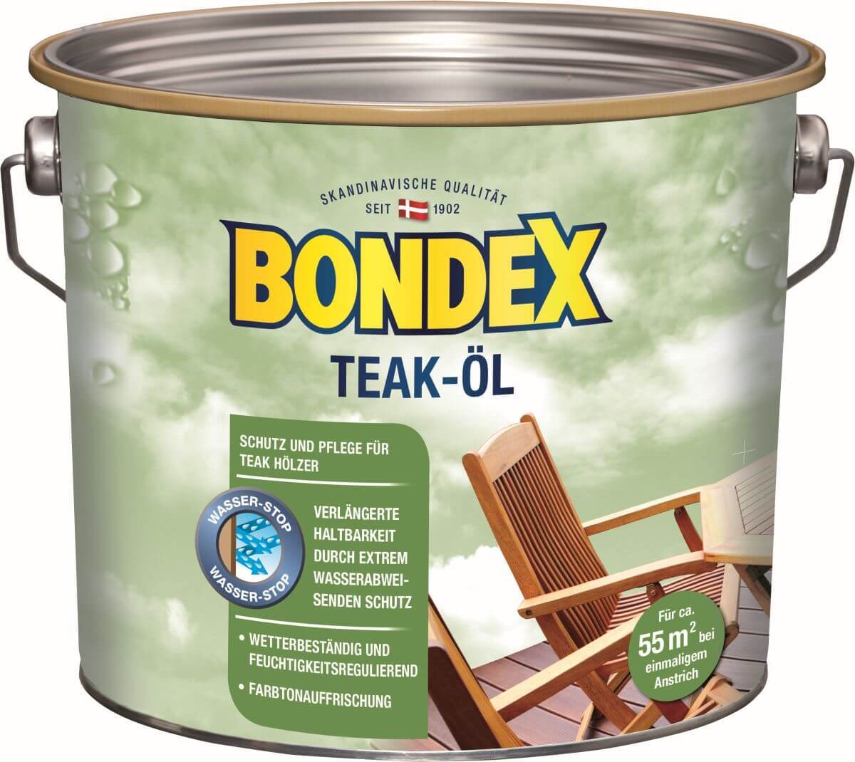 BONDEX Gartenholz Teak-Öl farblos, Wasser-stop Abperleffekt, Wetterschutz, UV-Schutz, 0,75 l Produktabbildung 6