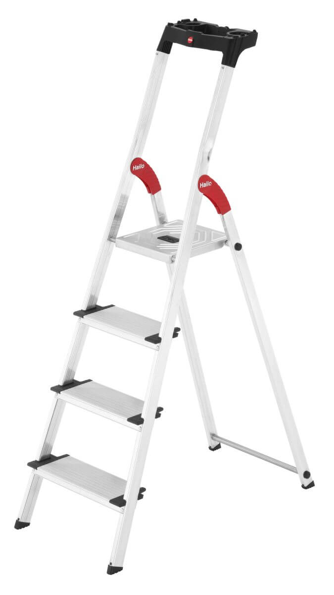 Hailo Set aus L80 Alu-Sicherheits-Haushaltsleiter ComfortLine, 4-stufig + EasyClix Garden, Size L Produktabbildung 2