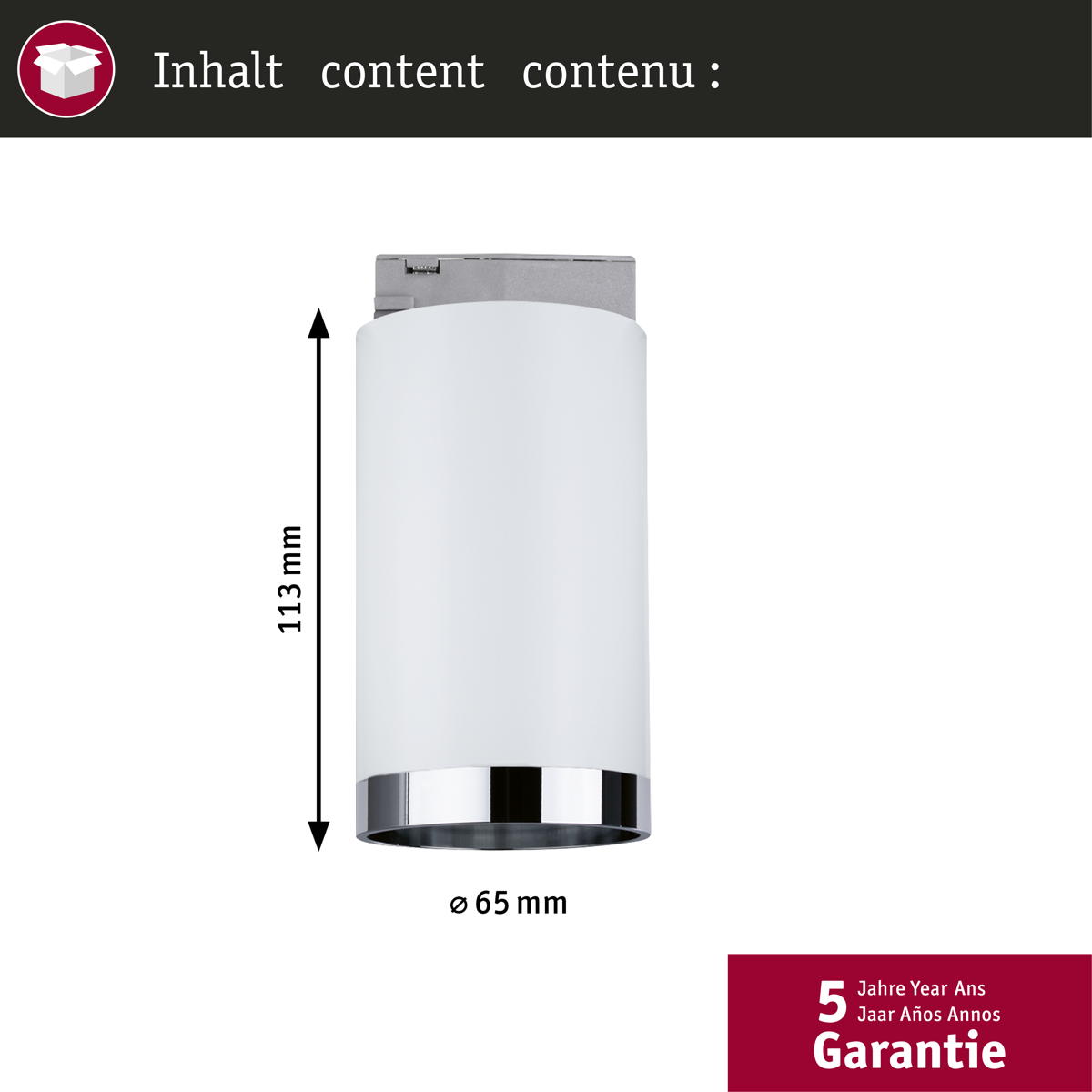 Paulmann URail Spot Tube in Signalweiß GU10 Produktabbildung 11