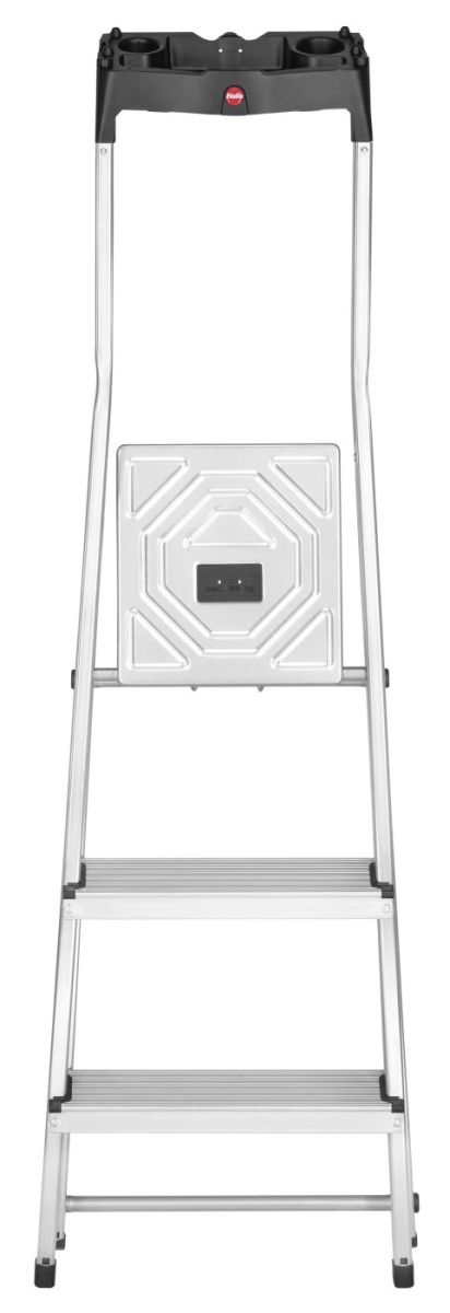 Hailo 2A-Ware Alu-Sicherheits-Haushaltsleiter L60 StandardLine 3 Stufen mit Multifunktionsschale Produktabbildung 2