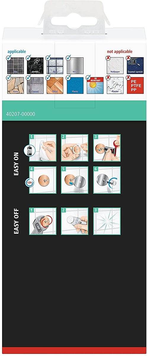 tesa Aluxx Duschkorb, inkl Klebelösung, Ohne Bohren, Aluminium, Rostfrei Produktabbildung 3