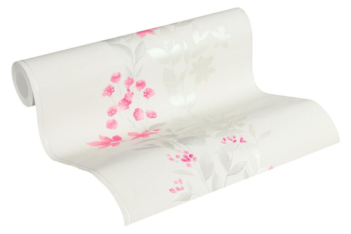 AS Creation Blooming Tapete Beige Rot Grau | Blumentapete | Floral Produktabbildung 2